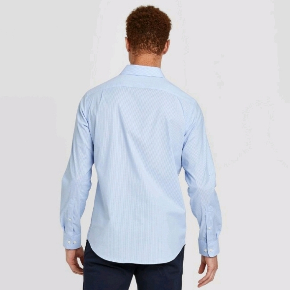 Goodfellow & Co Long Sleeve No-Iron Blue Shirt Size Small - Picture 3 of 7